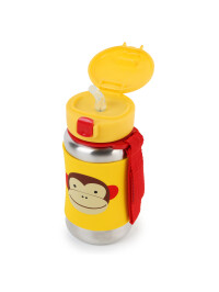 Skip Hop - Sticla cu pai din otel inoxidabil Zoo Monkey