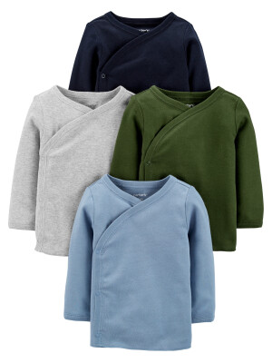 Carter's Set 4 bluzite cu inchidere laterala uni